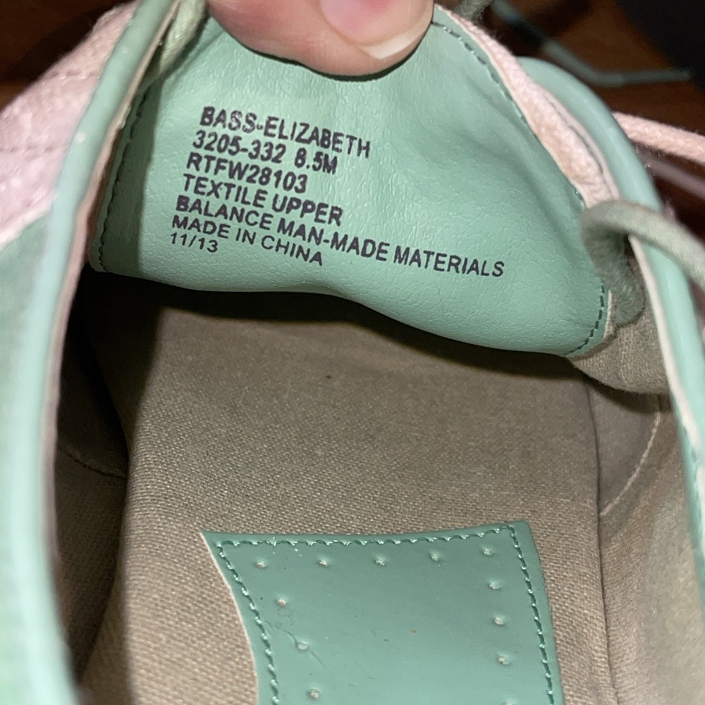 Vintage GH Bass Elizabeth Canvas Saddle Oxfords Shoes Women 8.5 Mint Green - Picture 7 of 10